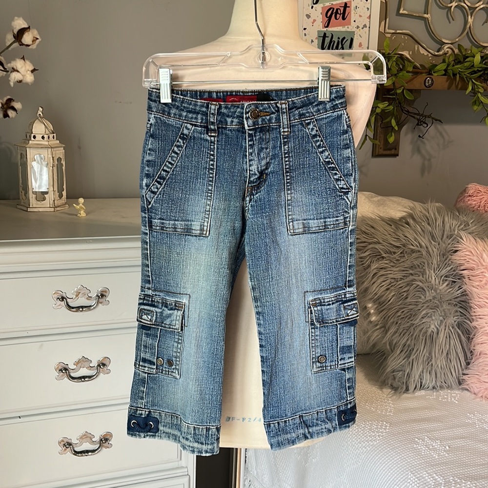 Vintage Denim Capris Jean Girls 8 Slim Arizona Jean Company Cropped - Picture 5 of 14